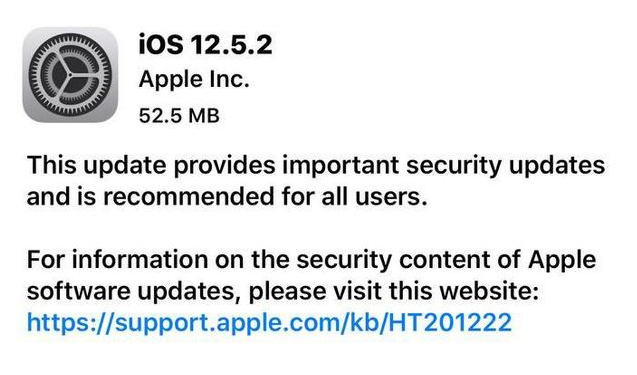 孝南苹果手机维修分享iOS12.5.2发布，建议所有老苹果用户安装 